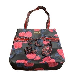 Matilda Jane Floral Tote Bag Purse Bow Velvet Detail Black Pink